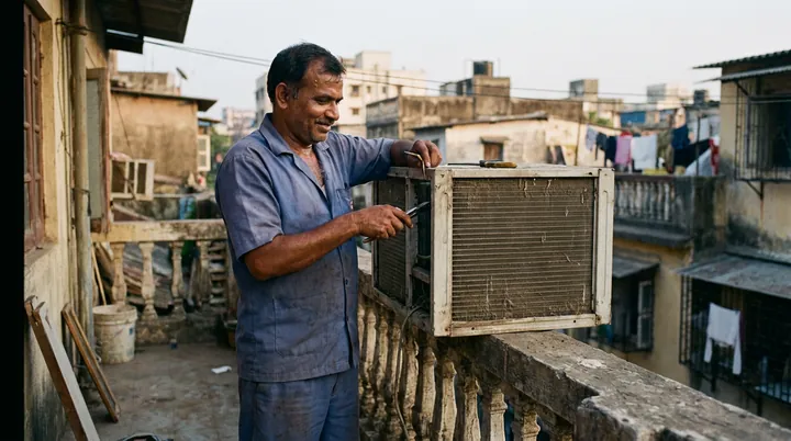 Air Conditioner repair in progress
