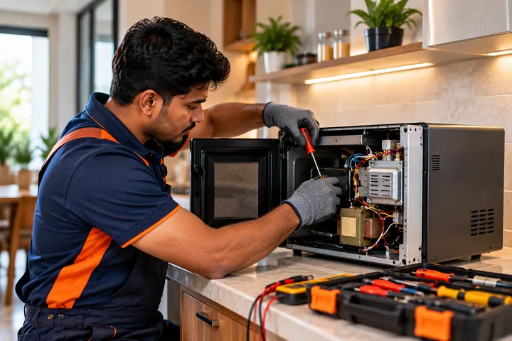 Microwave Oven repair in progress