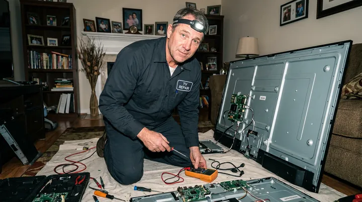 Television repair in progress