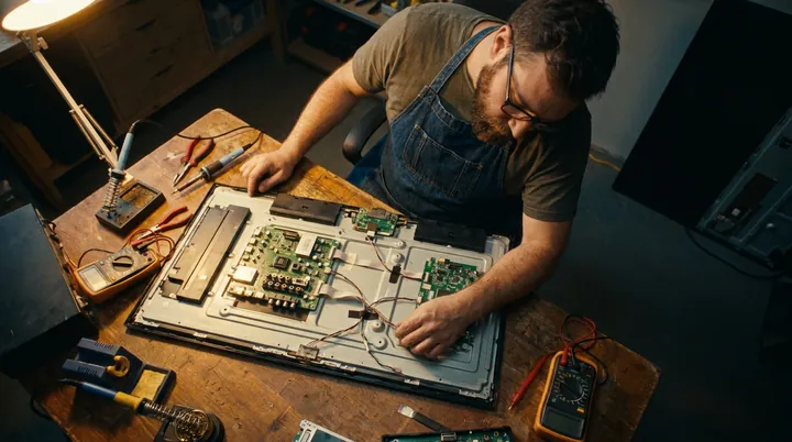 Television repair in progress